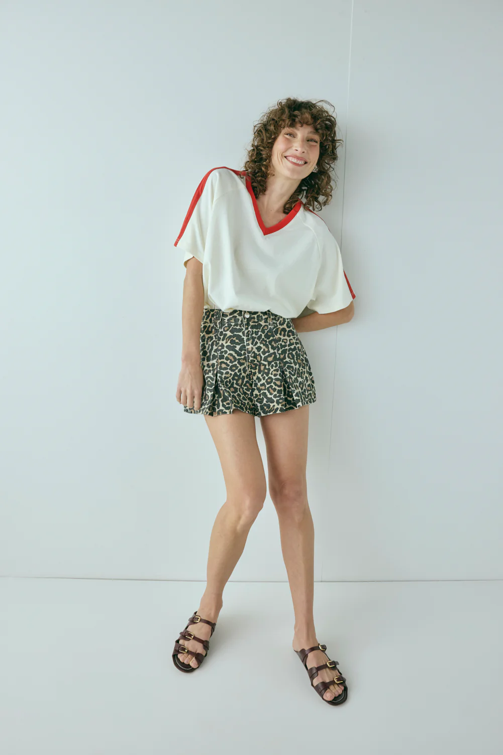 Abigail Denim Shorts Leopard - Image 7