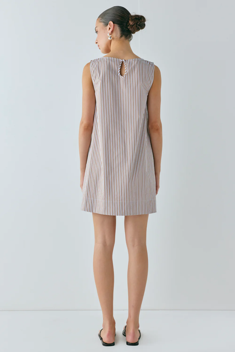Aftersun Mini Dress Brown Stripe - Image 8