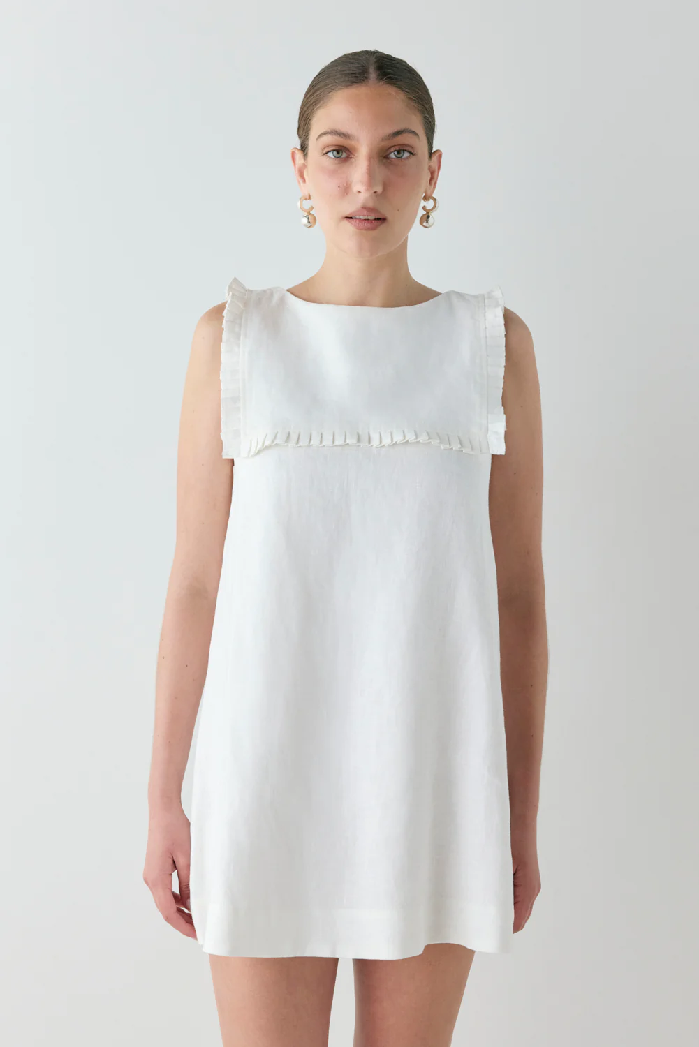 Agnes Linen Mini Dress White
