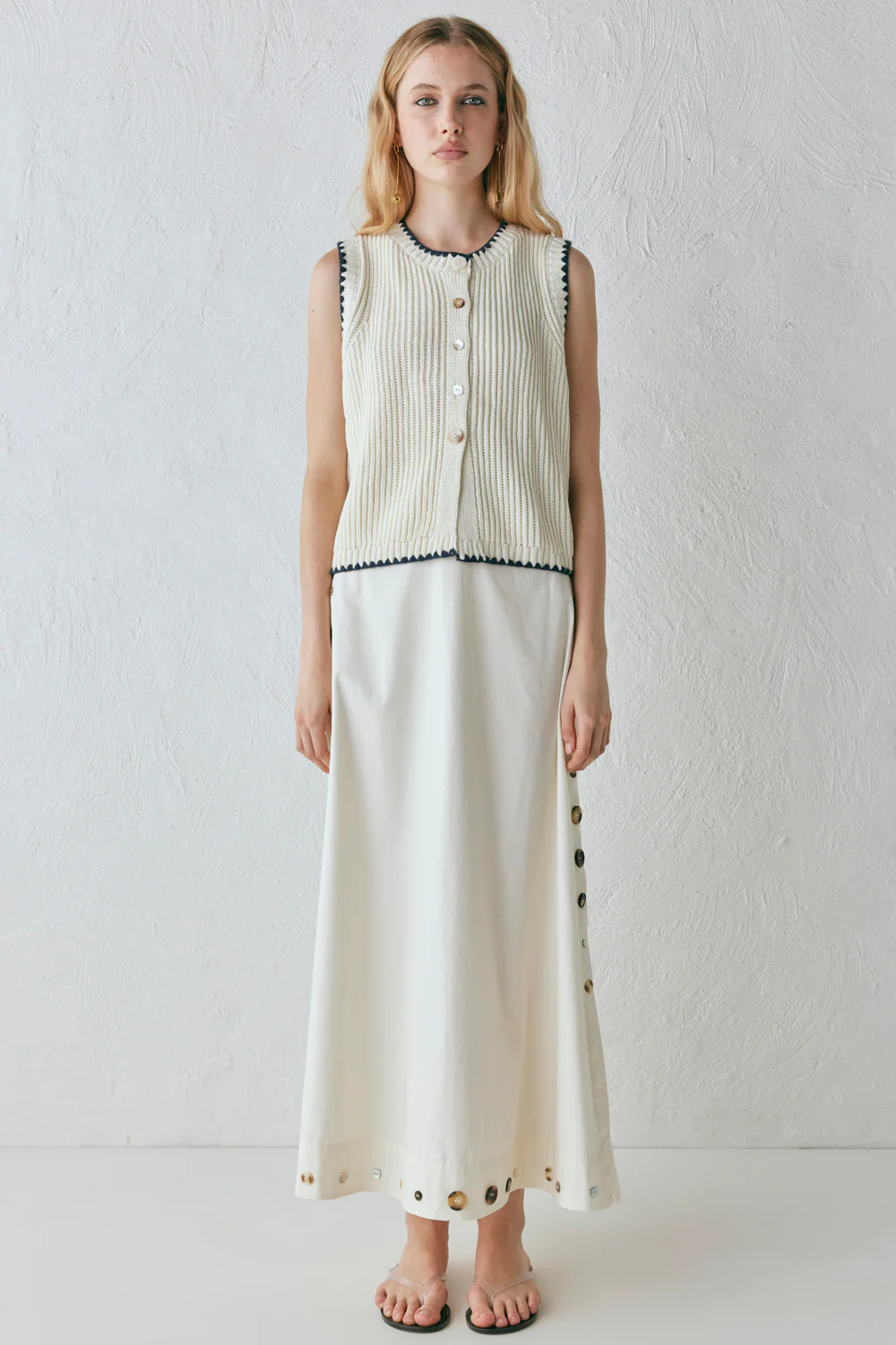 Alek Knit Vest Cream - Image 3