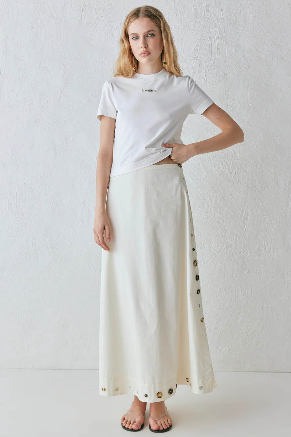 Alek Midi Skirt Cream