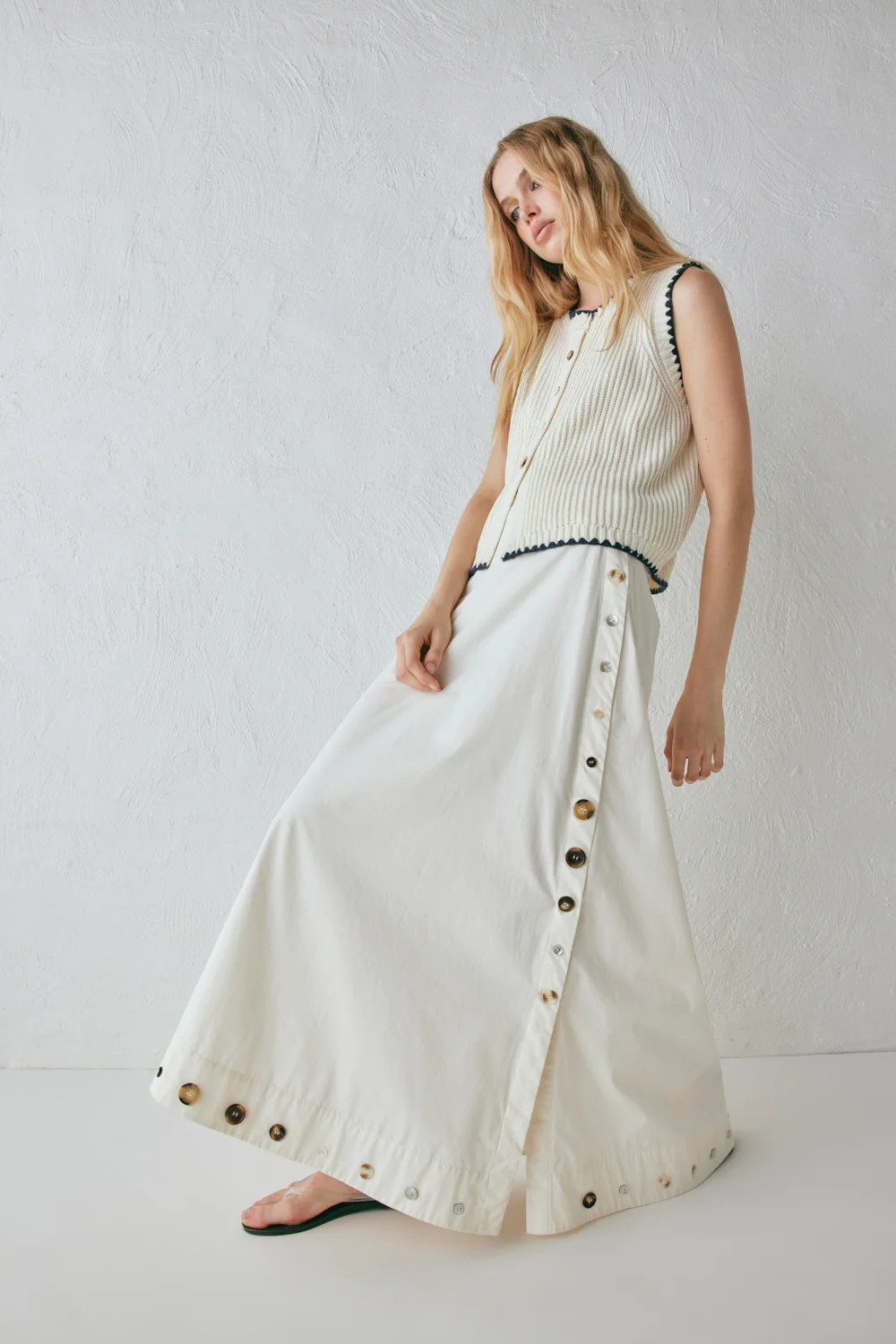Alek Midi Skirt Cream - Image 2