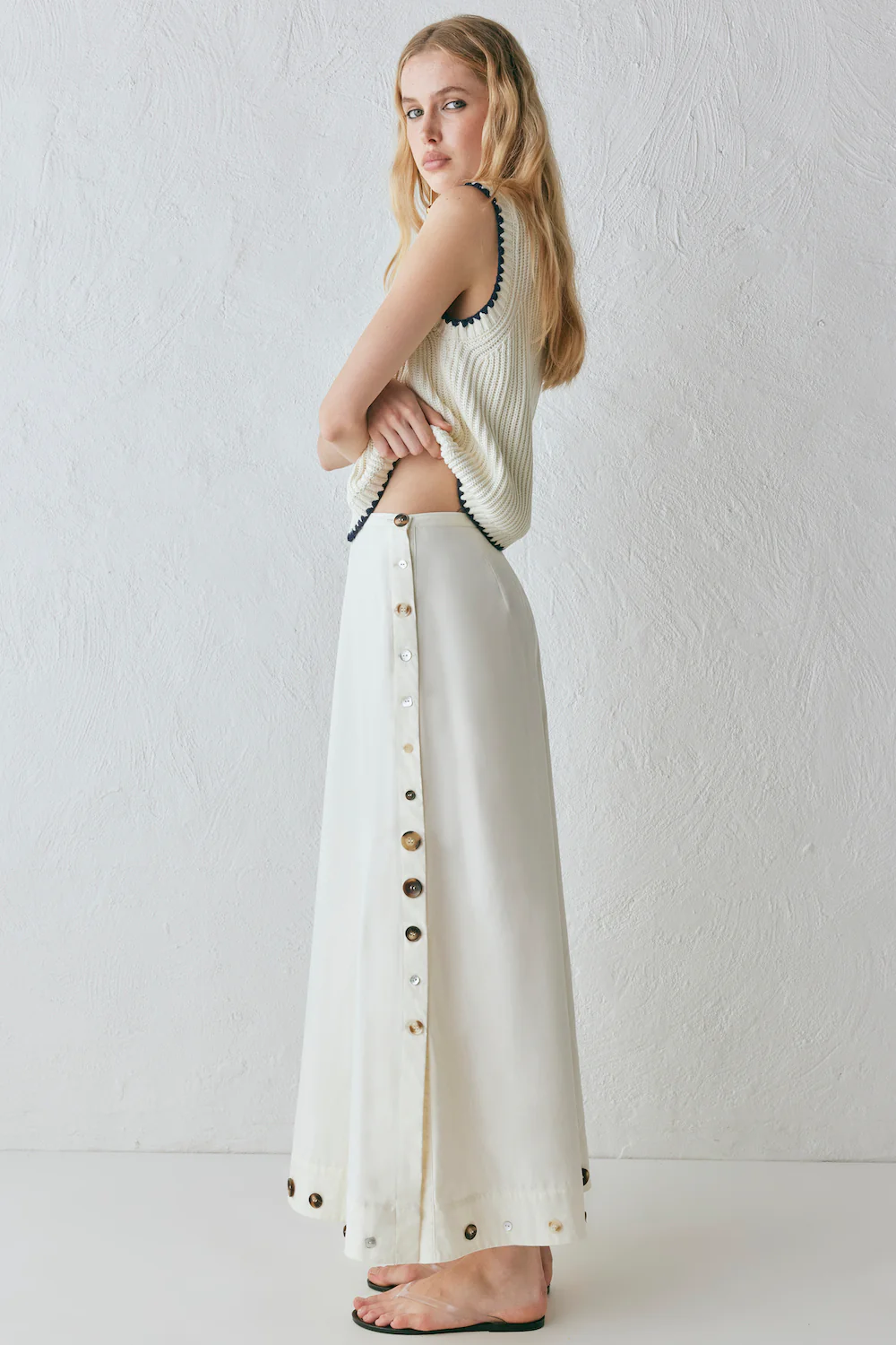 Alek Midi Skirt Cream - Image 3