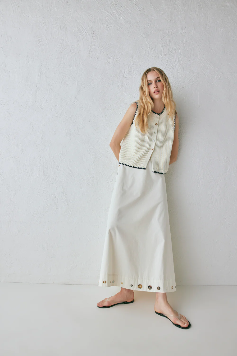 Alek Midi Skirt Cream - Image 4
