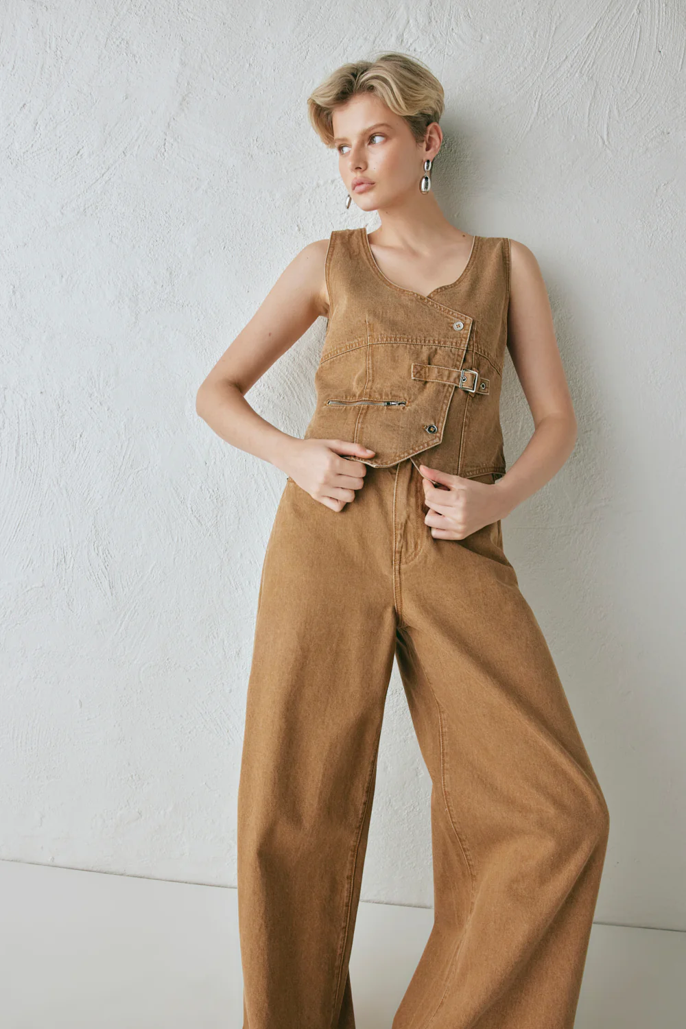 Ali Denim Vest Tan - Image 5