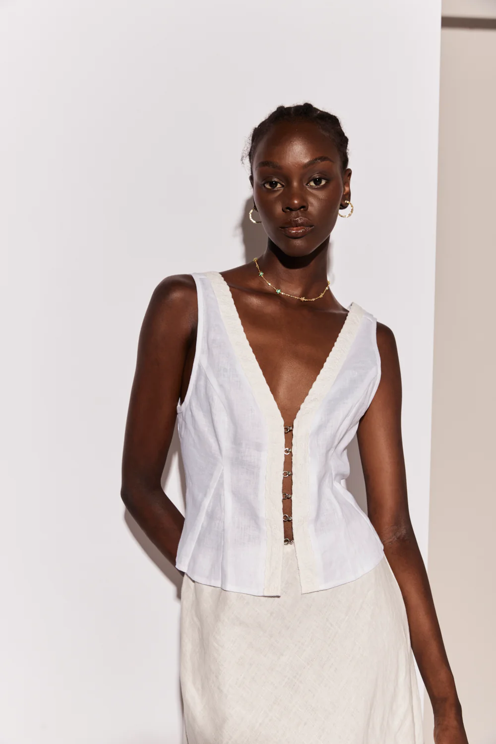 Allegra Linen Top White - Image 2