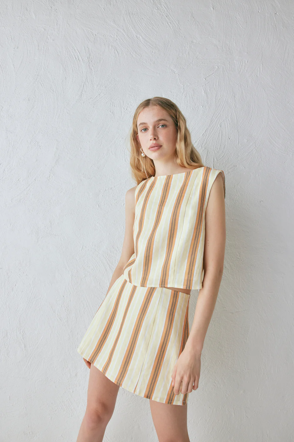 Ama Linen Mini Skirt Stripe - Image 4