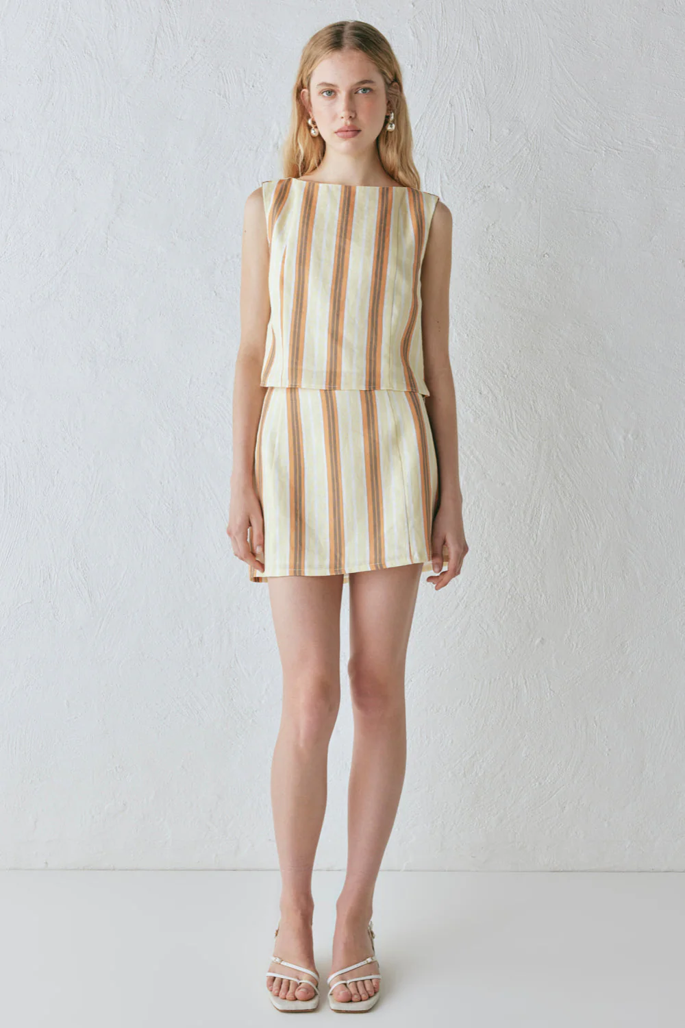 Ama Linen Mini Skirt Stripe - Image 6