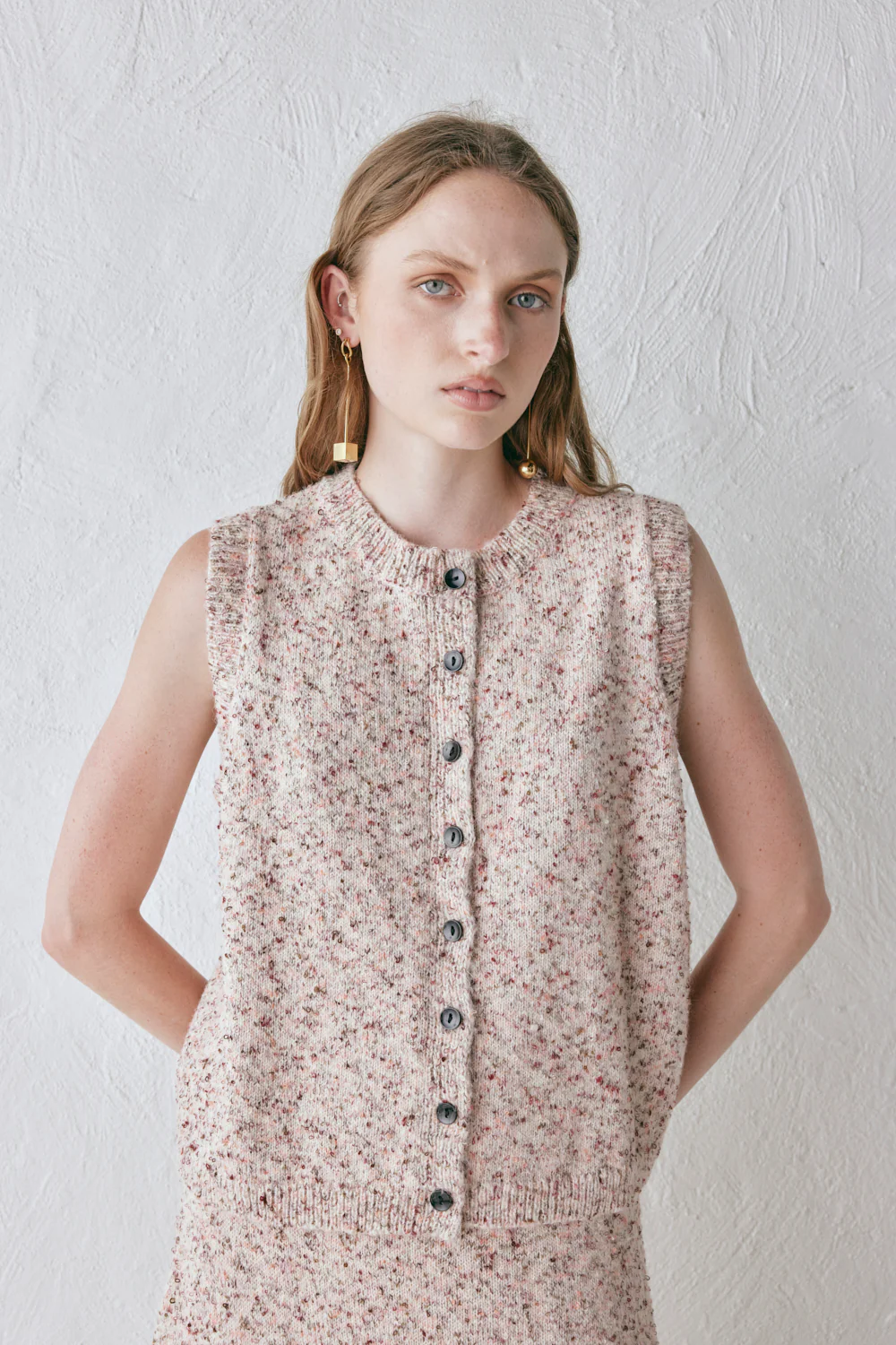Anaya Knit Vest Pink Marle - Image 2