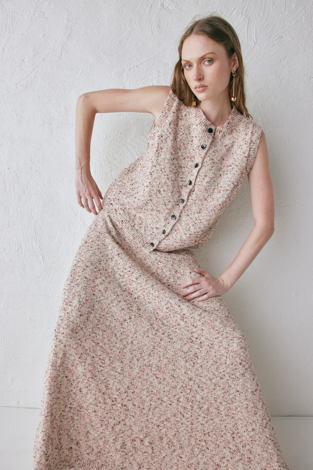 Anaya Knit Vest Pink Marle - Image 5