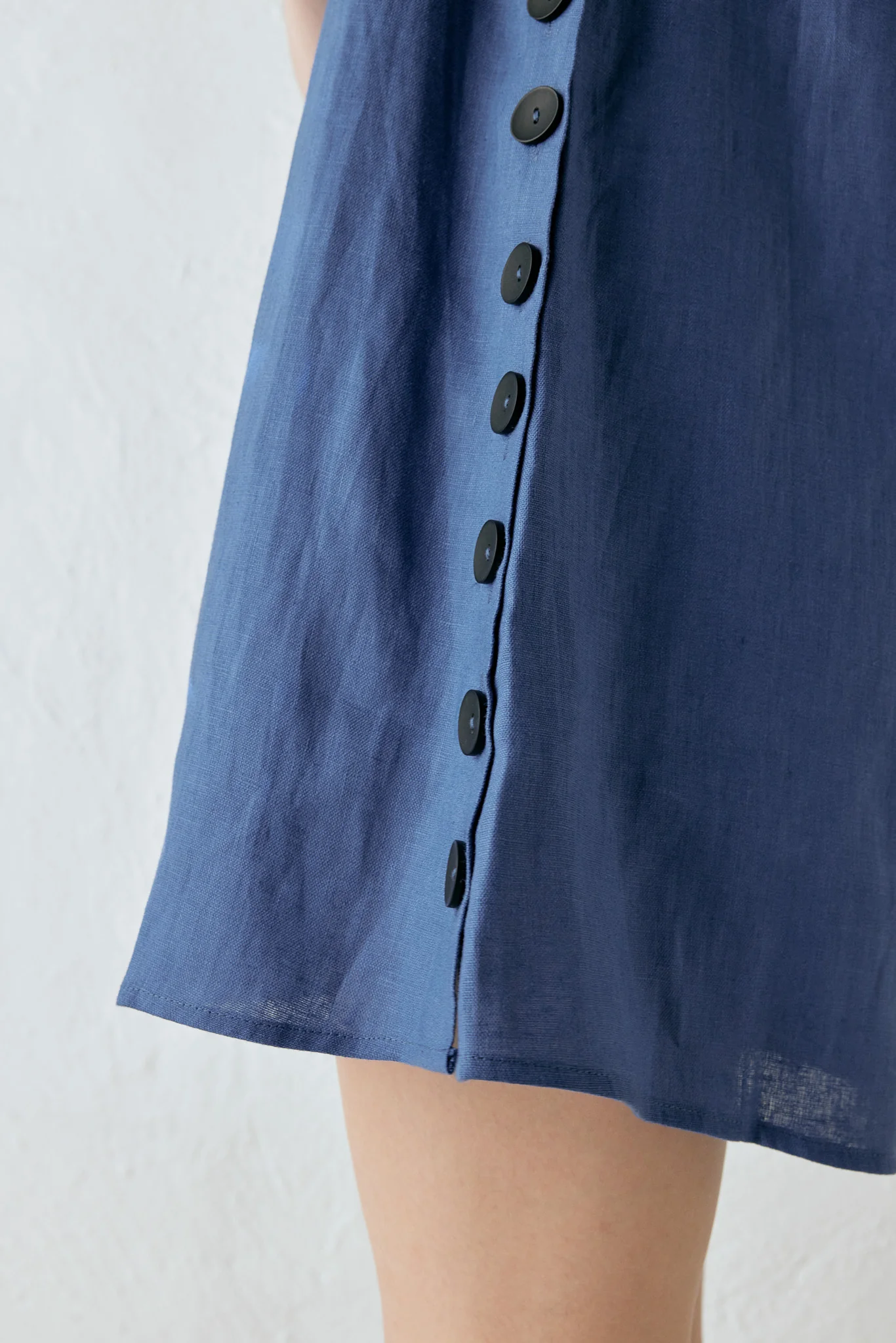 Annabelle Linen Mini Dress Blue - Image 8