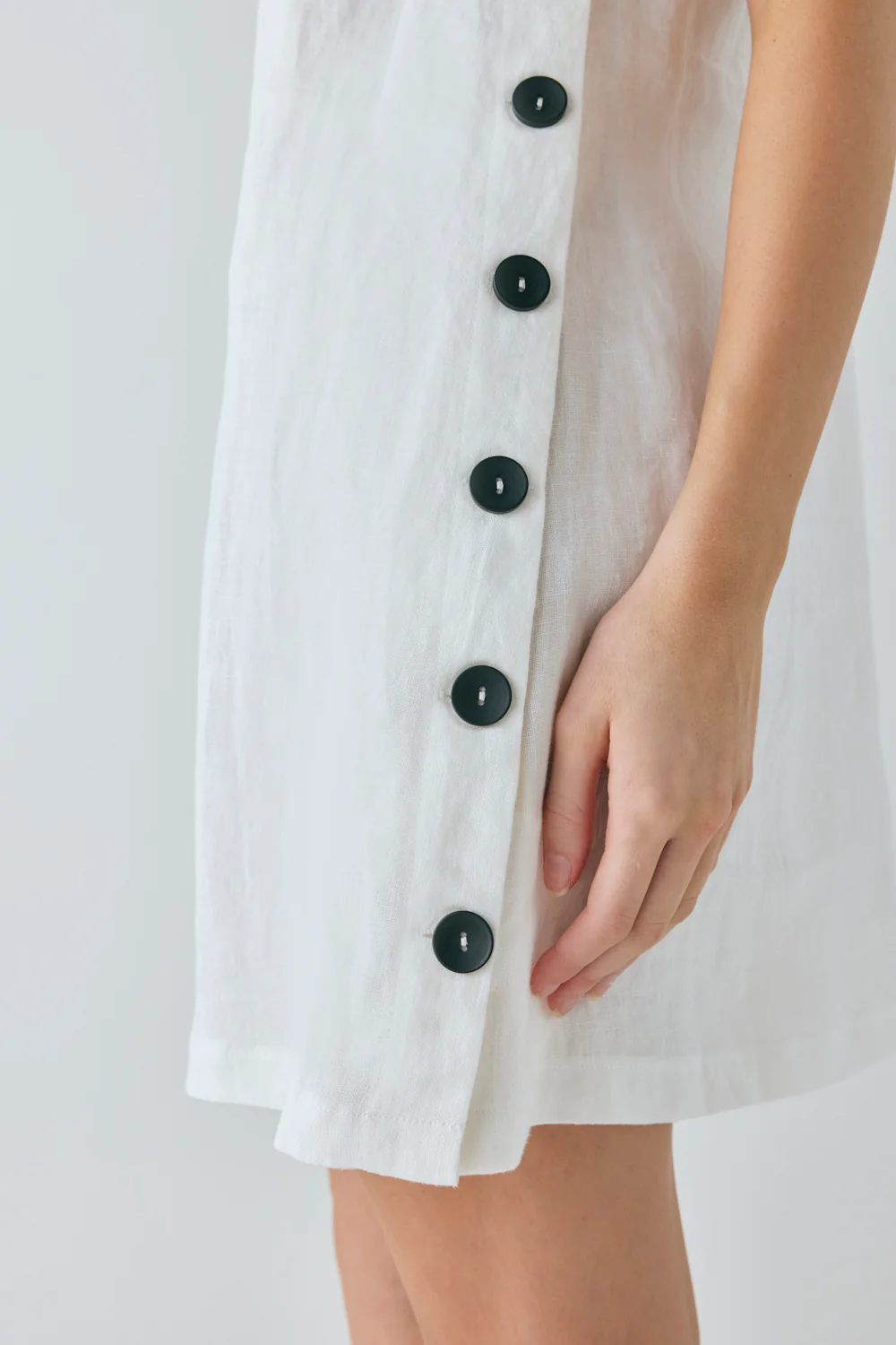 Annabelle Linen Mini Dress White - Image 5