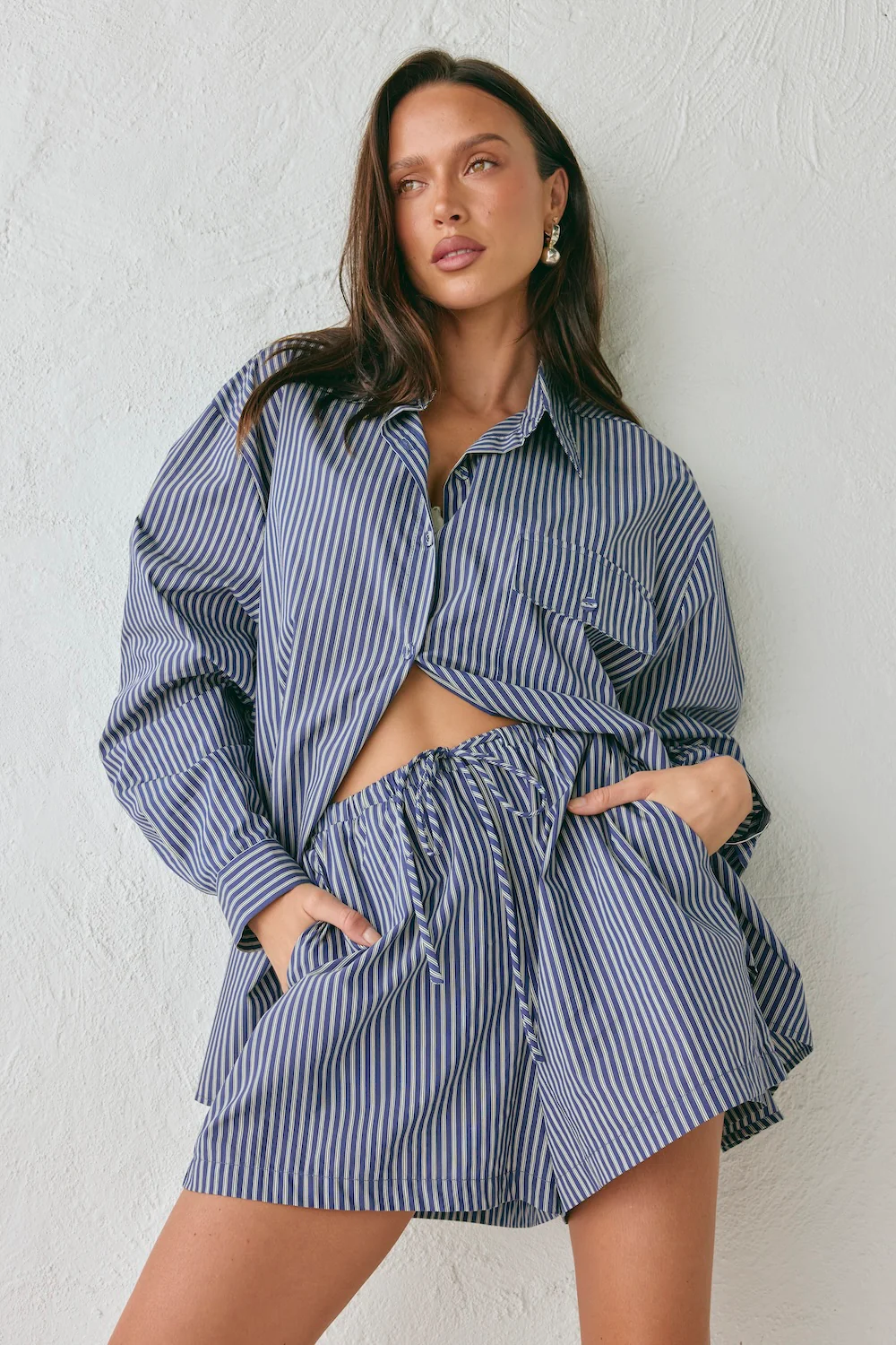 Annika Shorts Navy Stripe