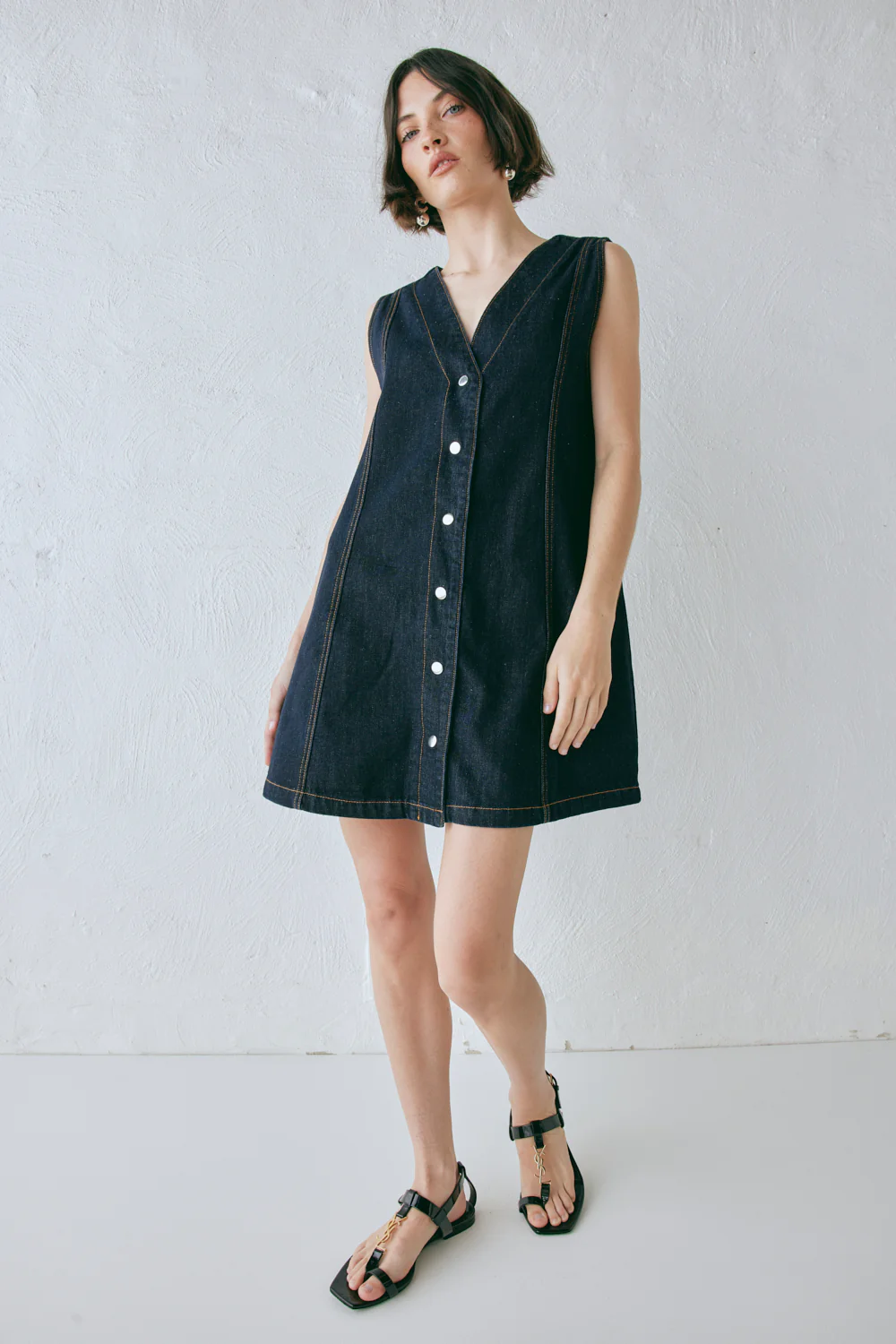 Aston Denim Mini Dress Indigo - Image 6
