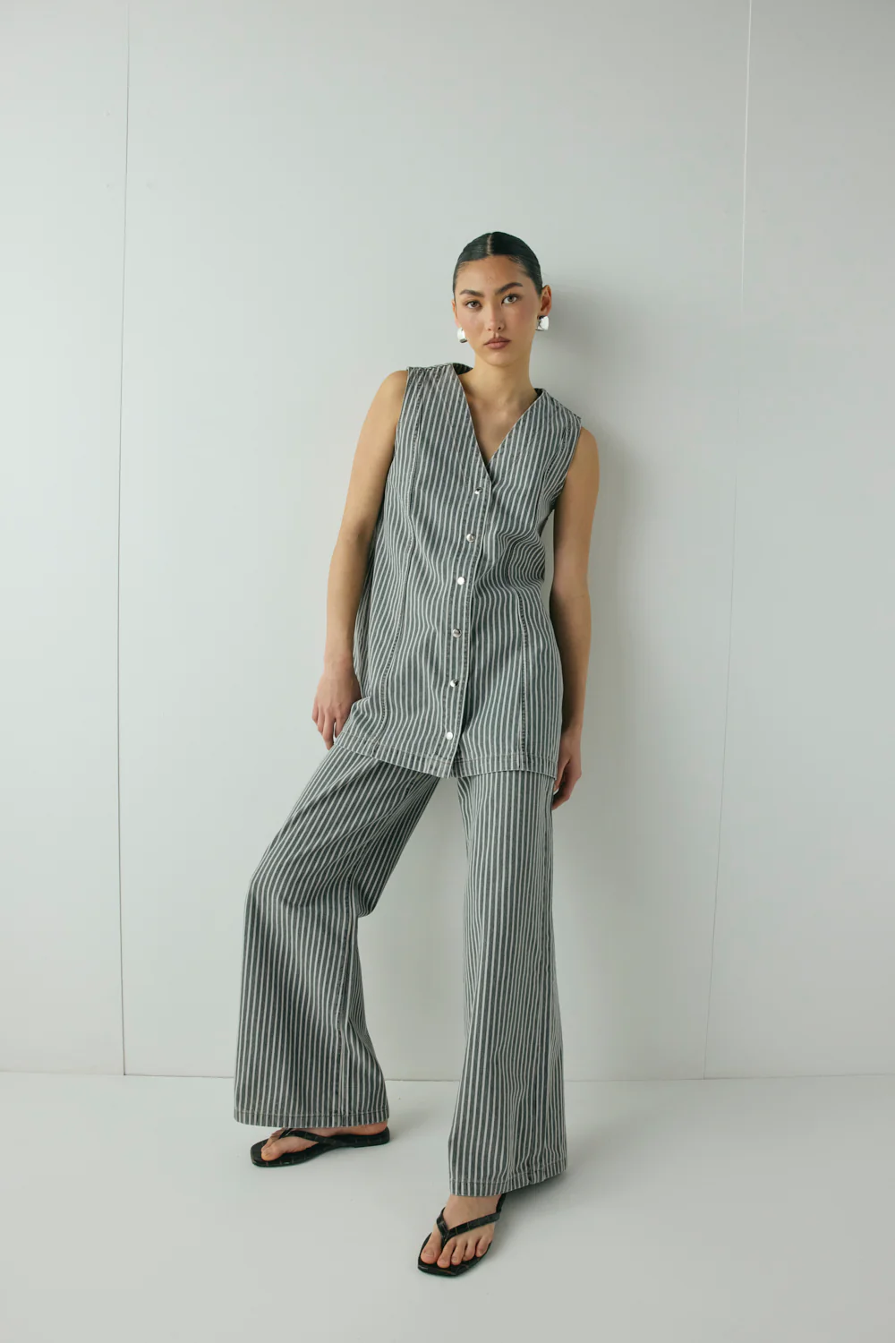 Aston Denim Mini Dress Stripe - Image 5