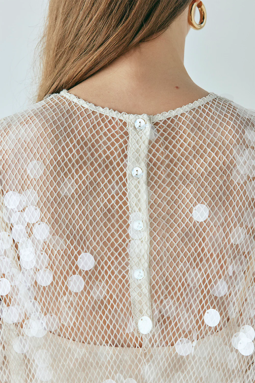 Astrid Sequin Maxi Dress Cream - Image 6