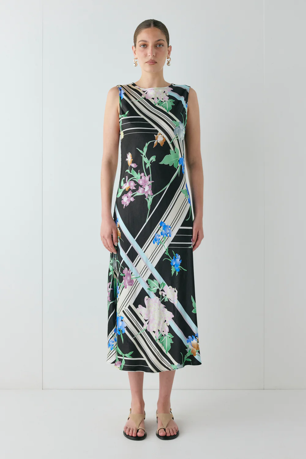 Axelle Satin Midi Dress Zari