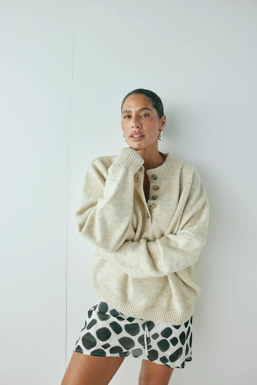 Blair Knit Jumper Oat Marle - Image 2