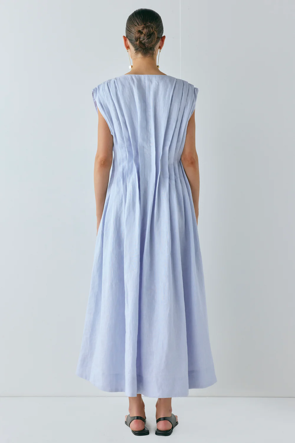 Blanca Linen Midi Dress Powder Blue - Image 6