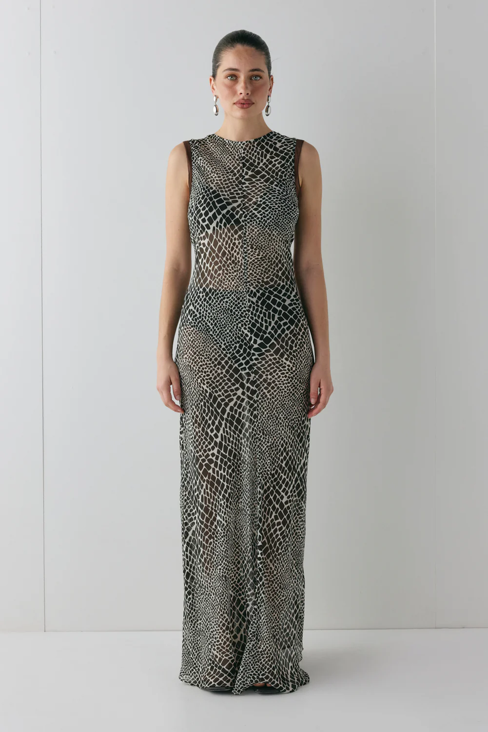 Blanco Sheer Maxi Dress Croc