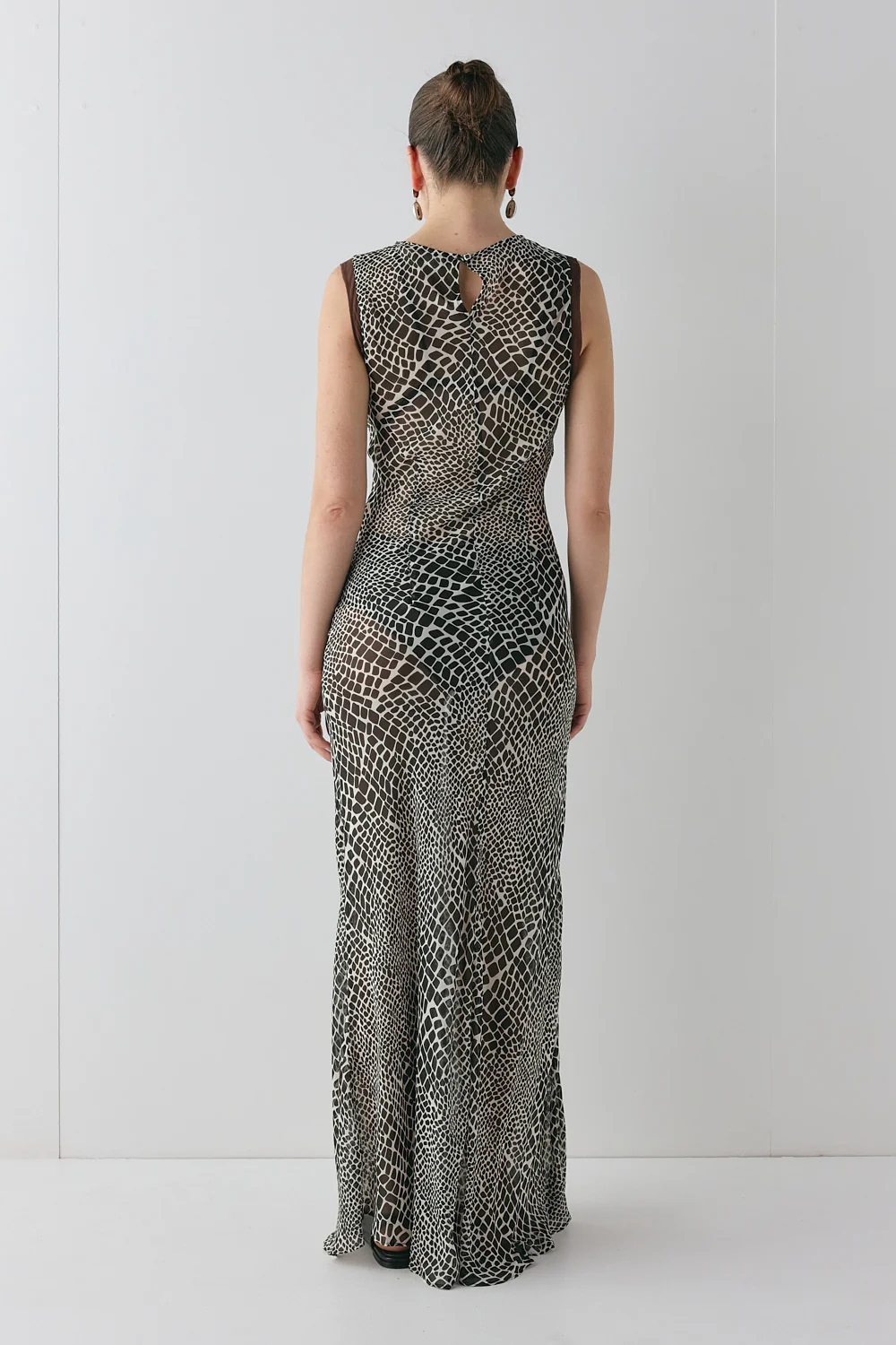 Blanco Sheer Maxi Dress Croc - Image 10