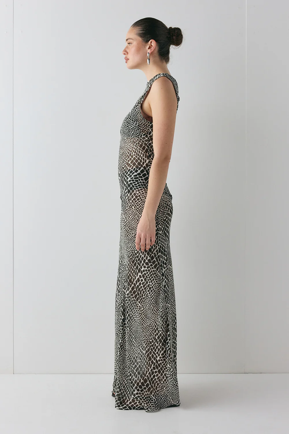 Blanco Sheer Maxi Dress Croc - Image 7