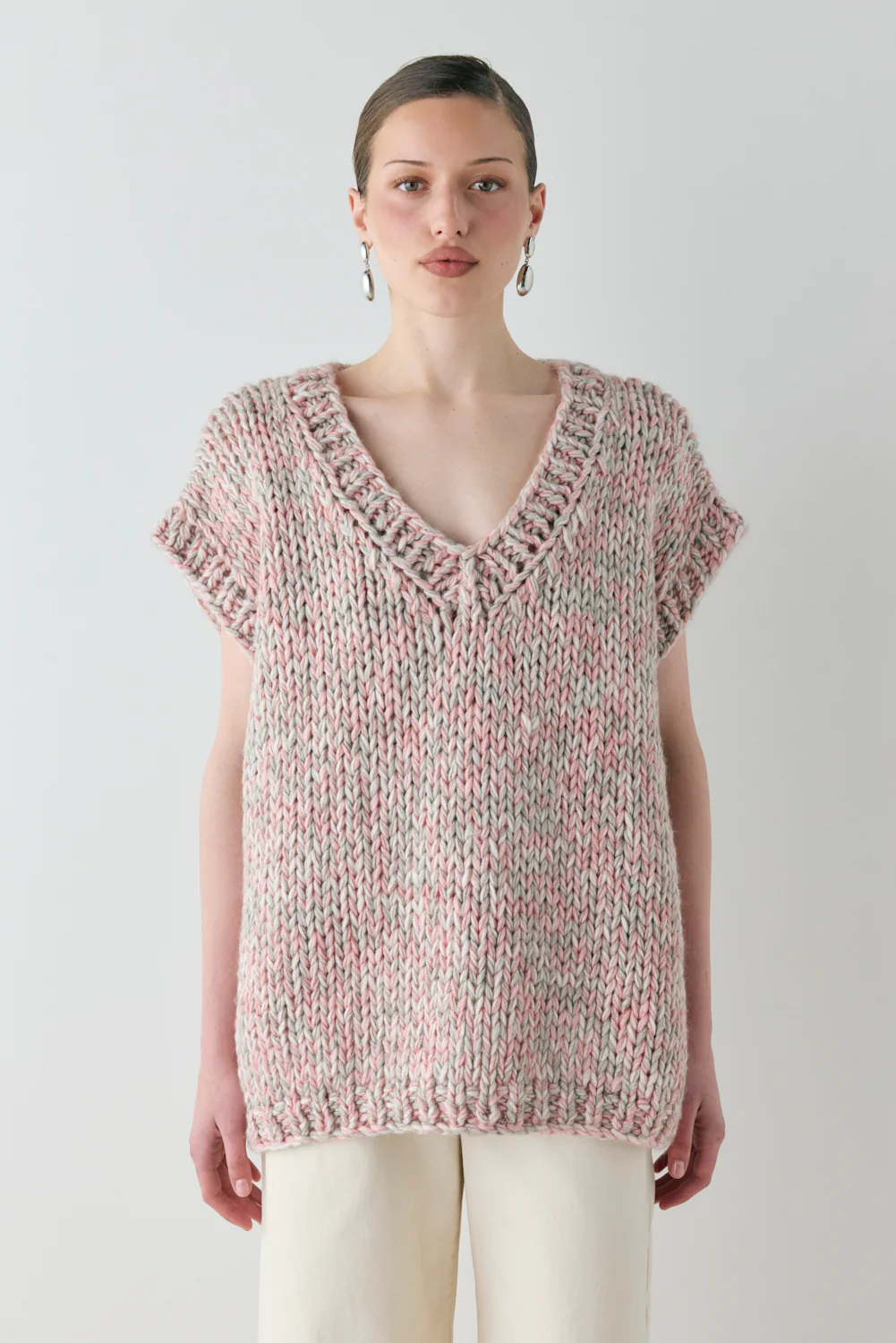 Bobbie Knit Tunic Vest Pink Marle