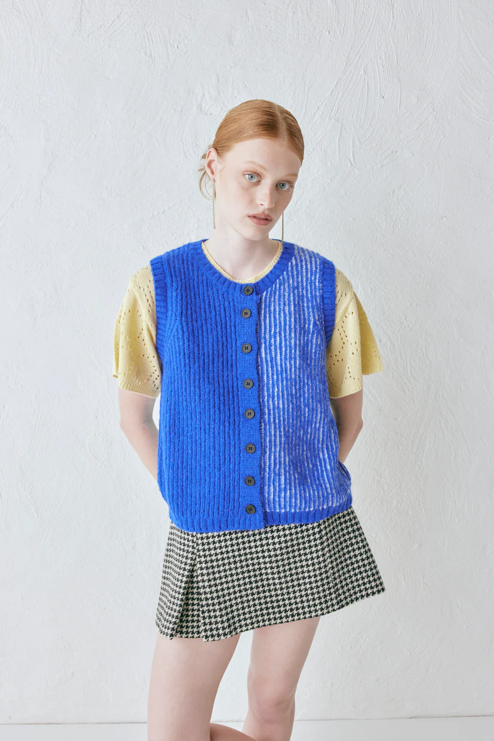 Bridgette Knit Vest Cobalt Splice - Image 5