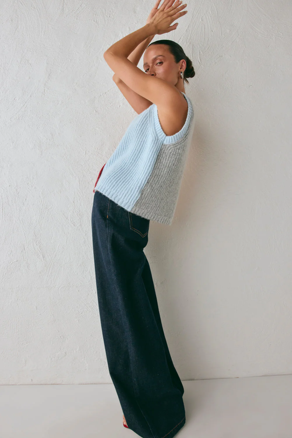 Bridgette Knit Vest Red Splice - Image 4