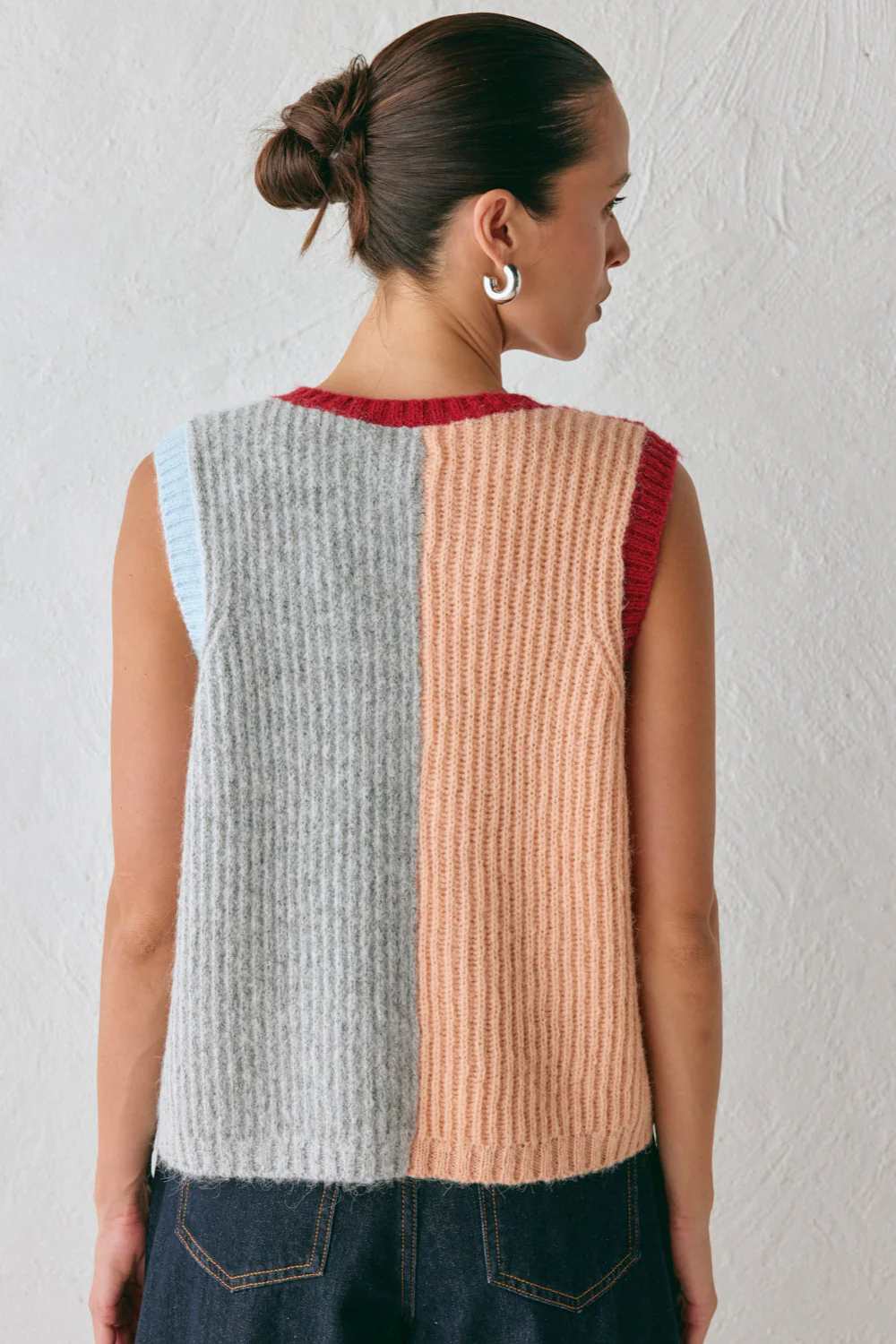Bridgette Knit Vest Red Splice - Image 8