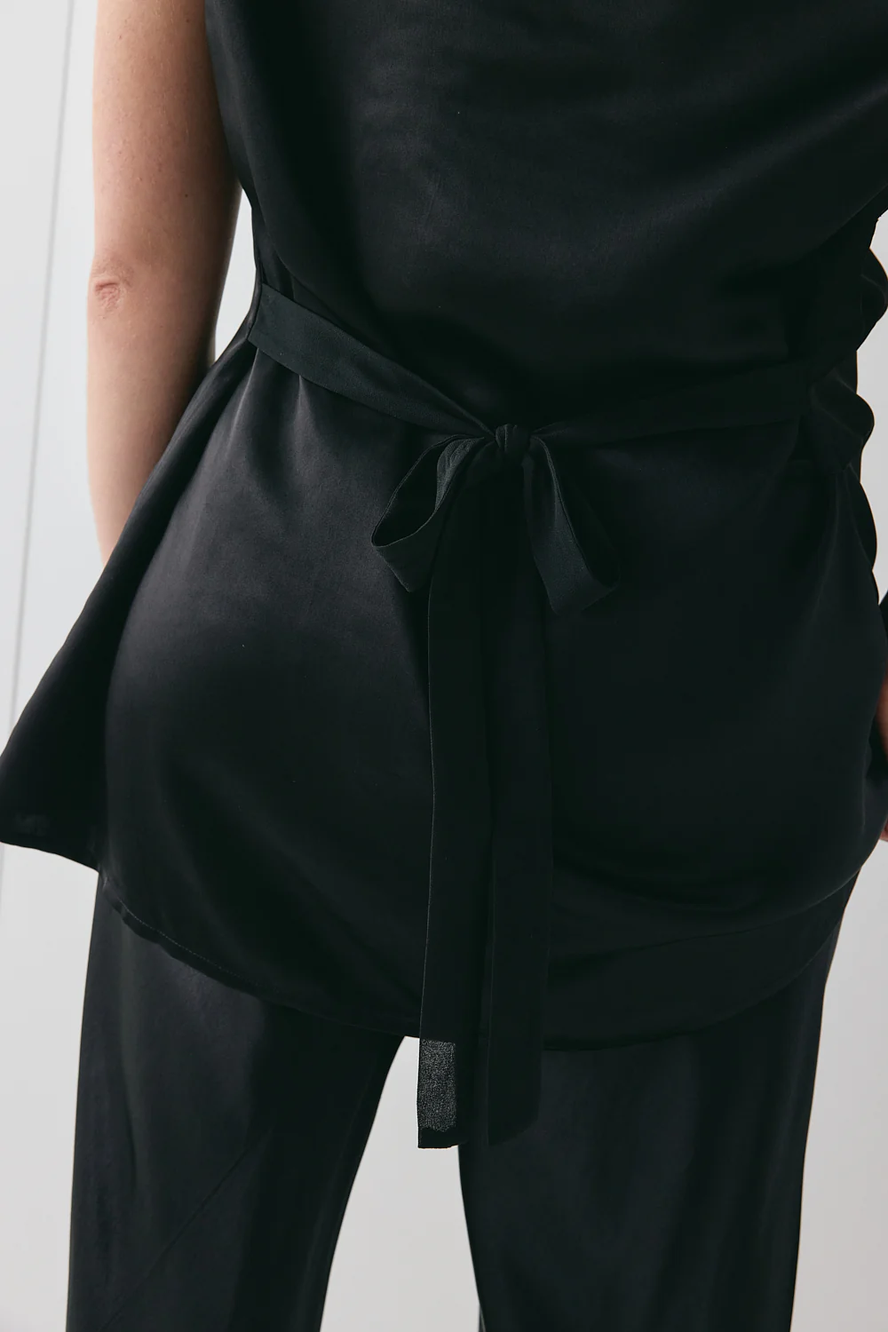 Camille Satin Tunic Top Black - Image 6