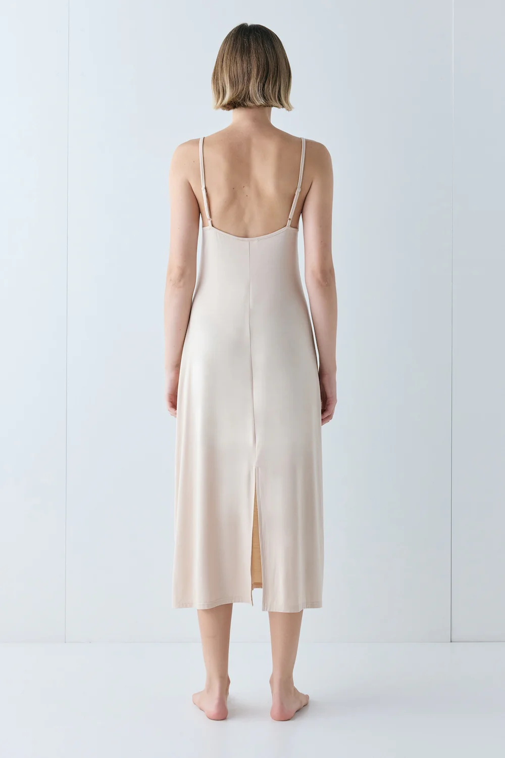 Carrie Midi Slip Dress Nude - Image 3