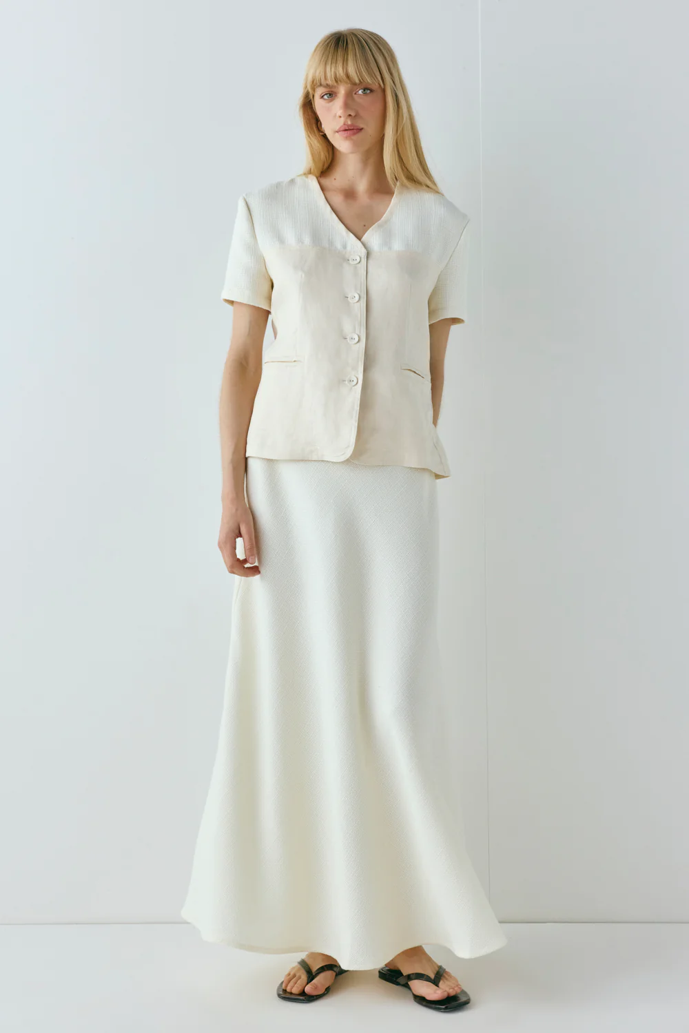 Cece Maxi Skirt Cream - Image 3