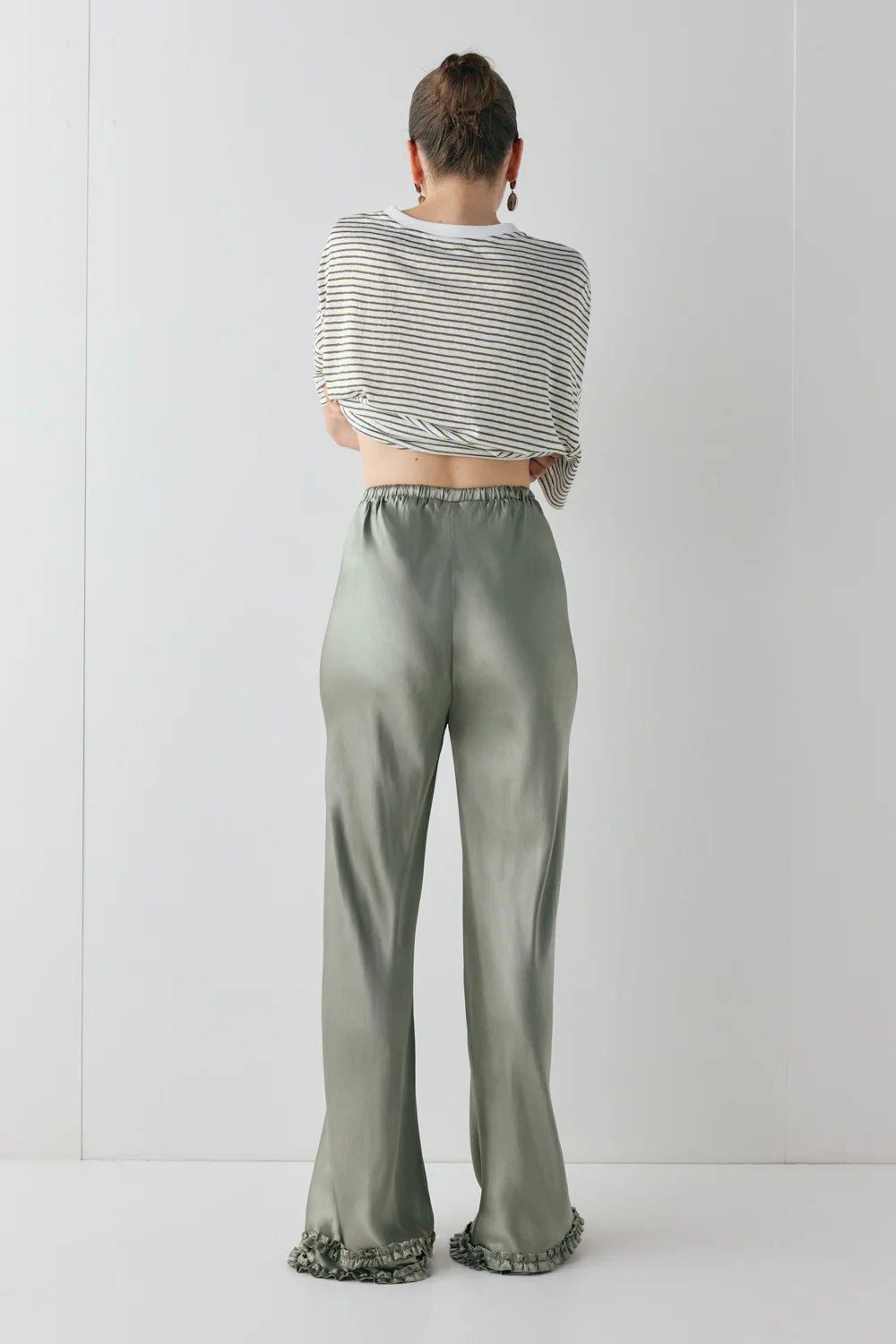 Citara Satin Pants Khaki - Image 4