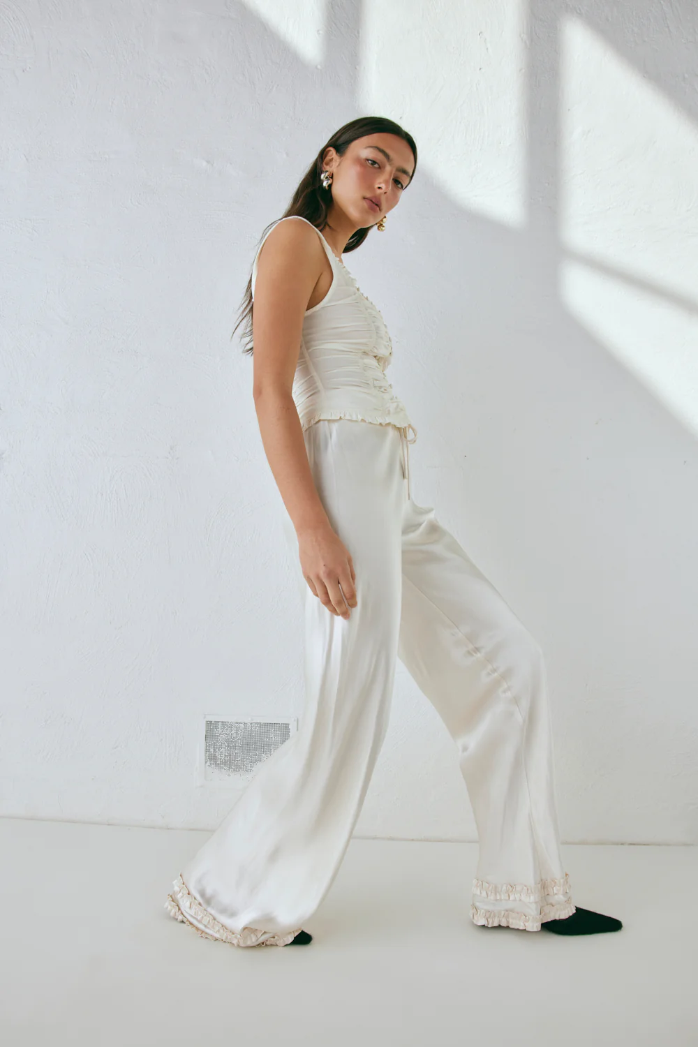 Citara Satin Pants White - Image 4
