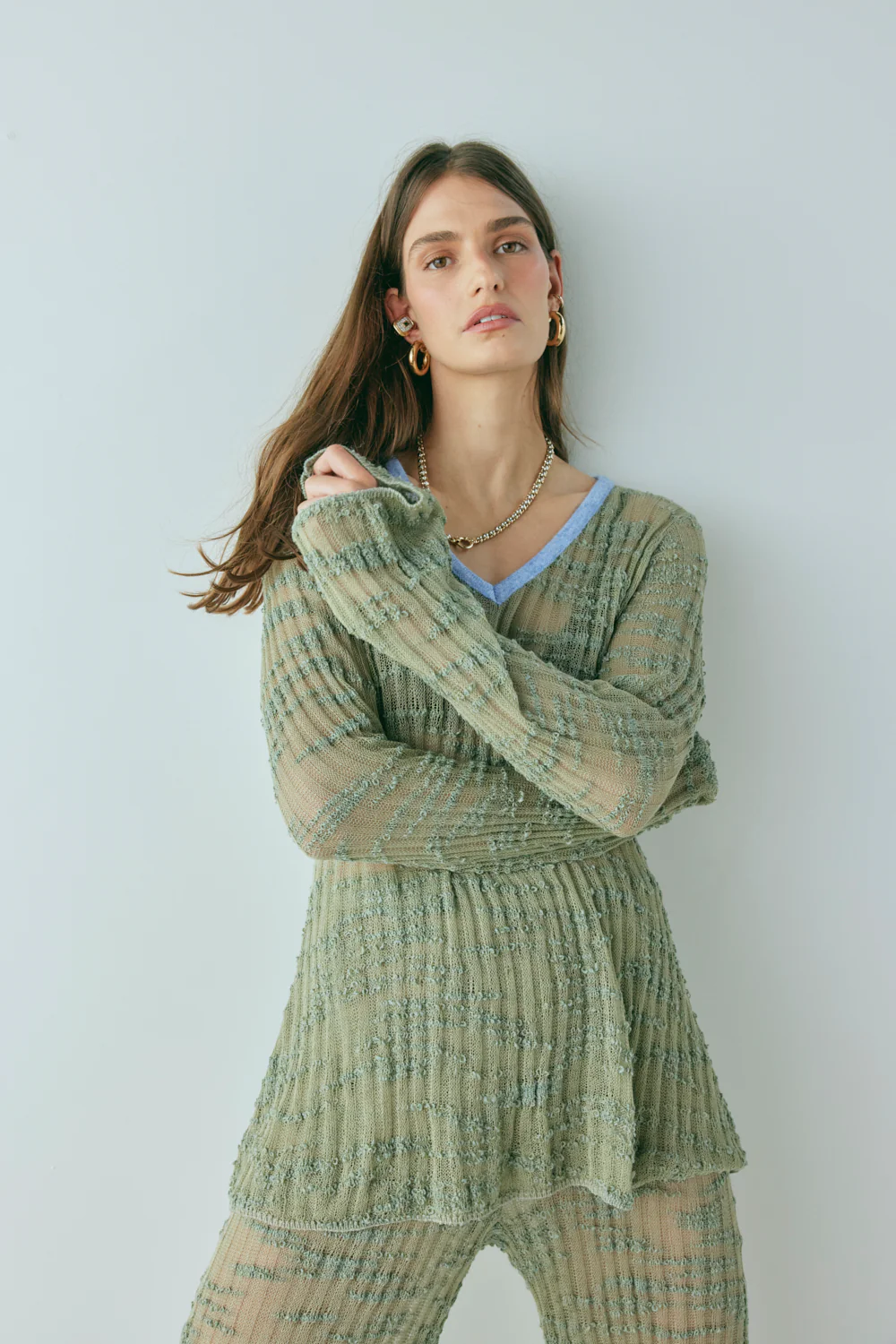 Crista Knit Top Khaki - Image 3