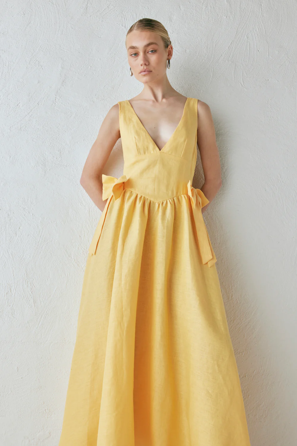 Daphne Linen Midi Dress Sun - Image 5