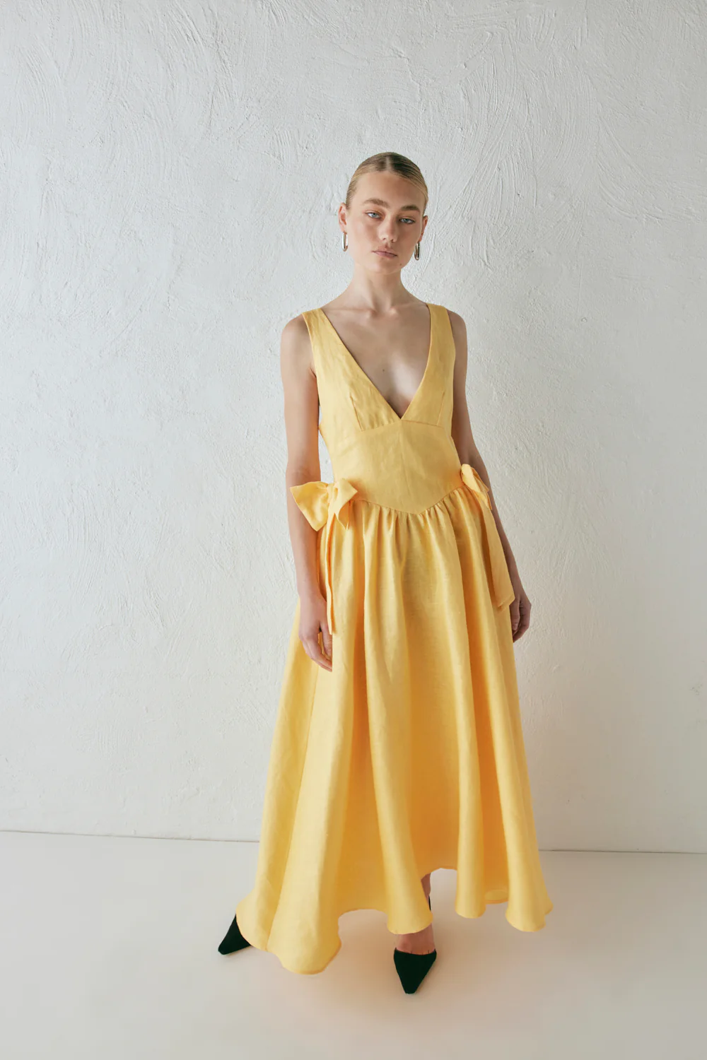 Daphne Linen Midi Dress Sun - Image 6