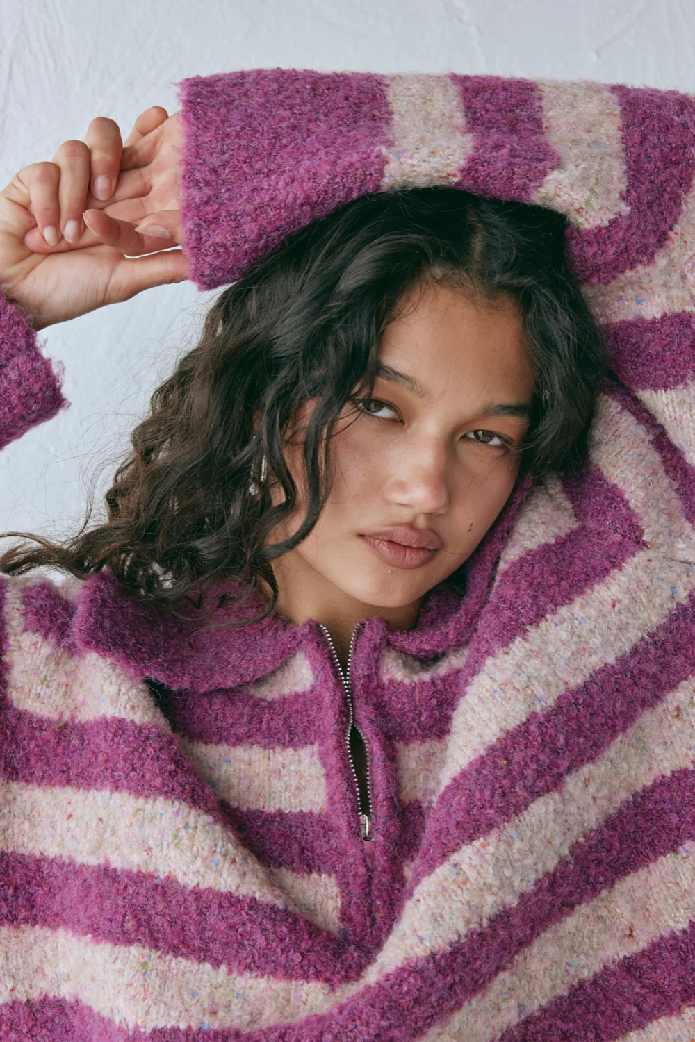 Deana Knit Jumper Purple Stripe - Image 4