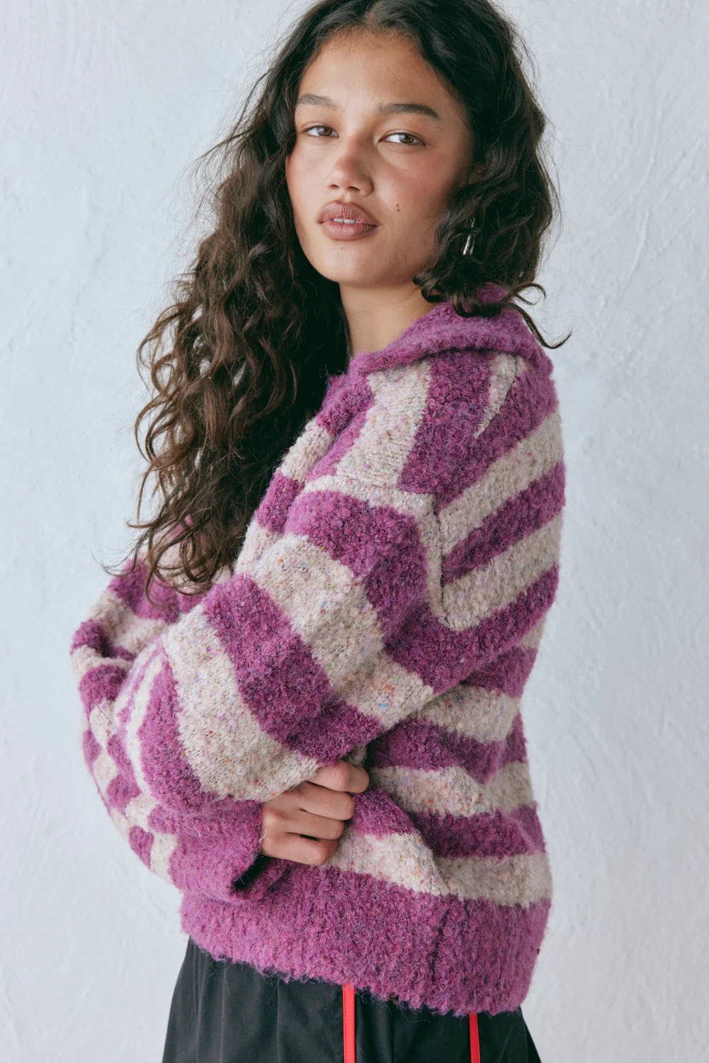 Deana Knit Jumper Purple Stripe - Image 6