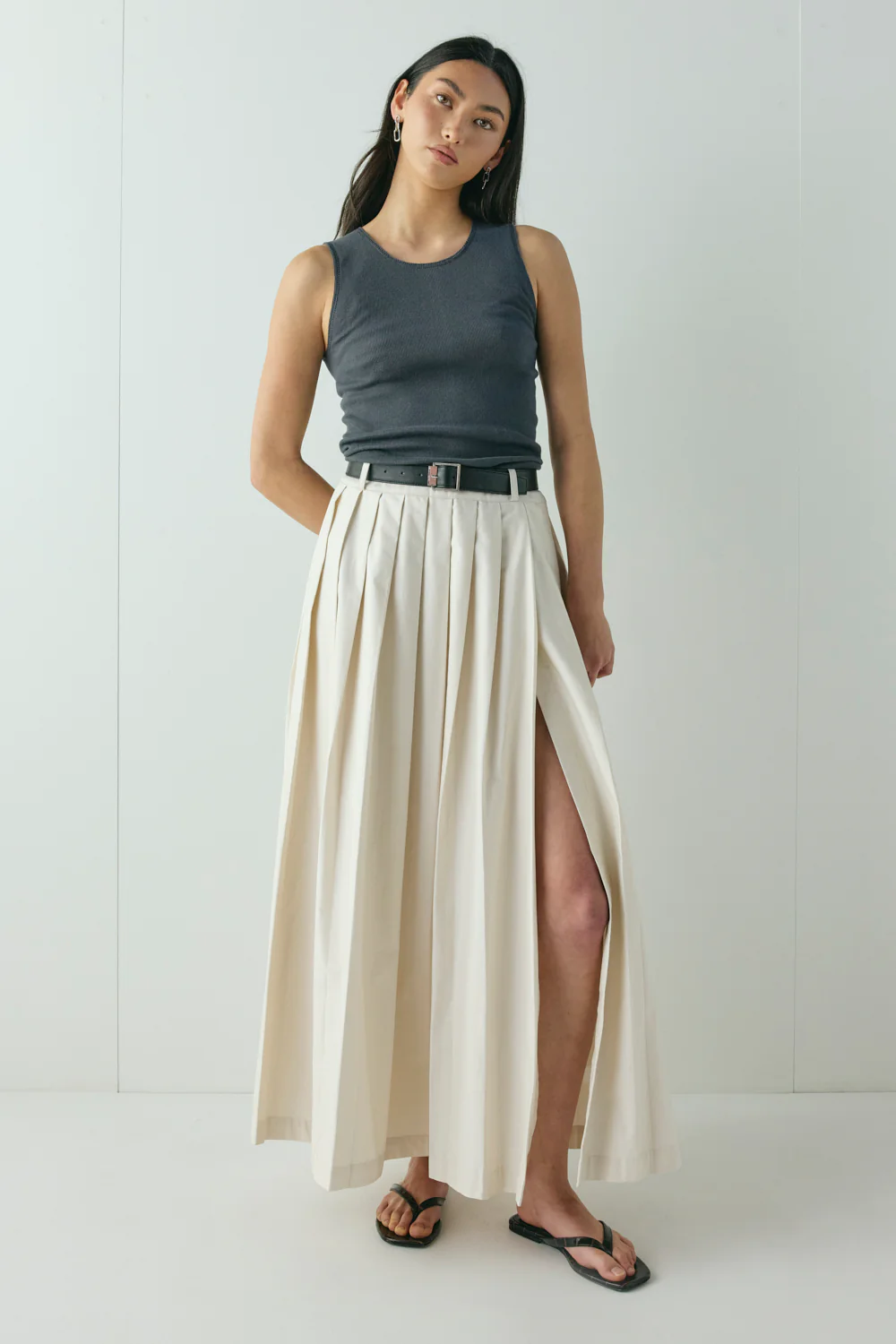 Delphi Maxi Skirt Cream - Image 3