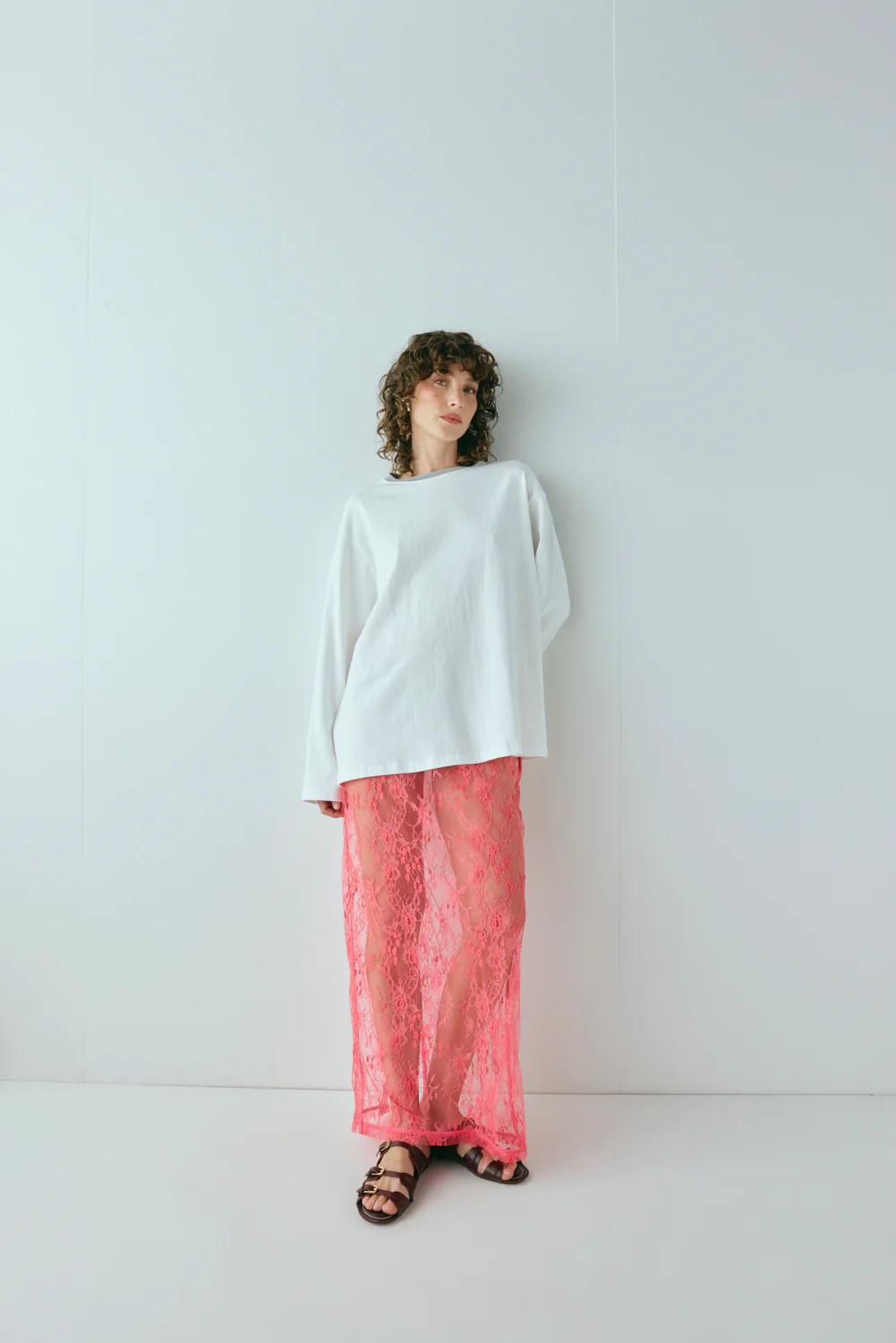 Devyn Lace Midi Skirt Pink - Image 7