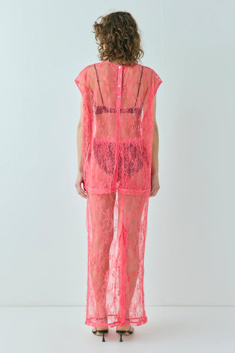 Devyn Lace Midi Skirt Pink - Image 8
