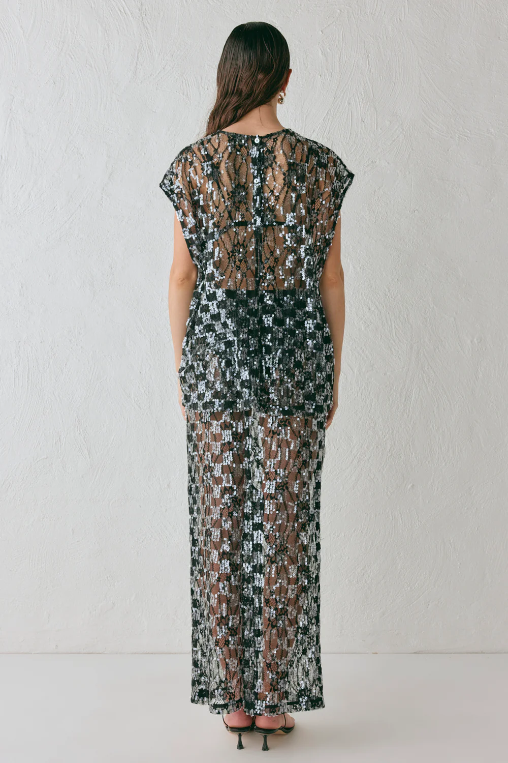 Devyn Sequin Midi Skirt Black - Image 10
