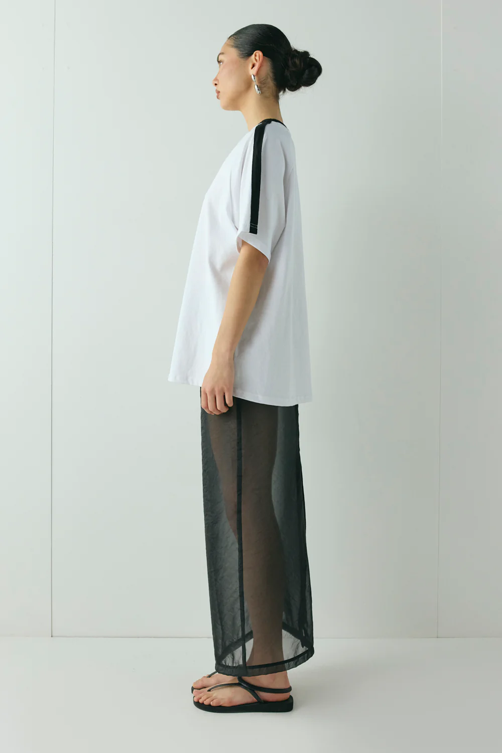 Devyn Sheer Midi Skirt Black - Image 3