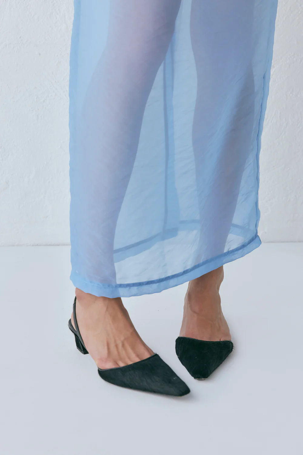 Devyn Sheer Midi Skirt Powder Blue - Image 4