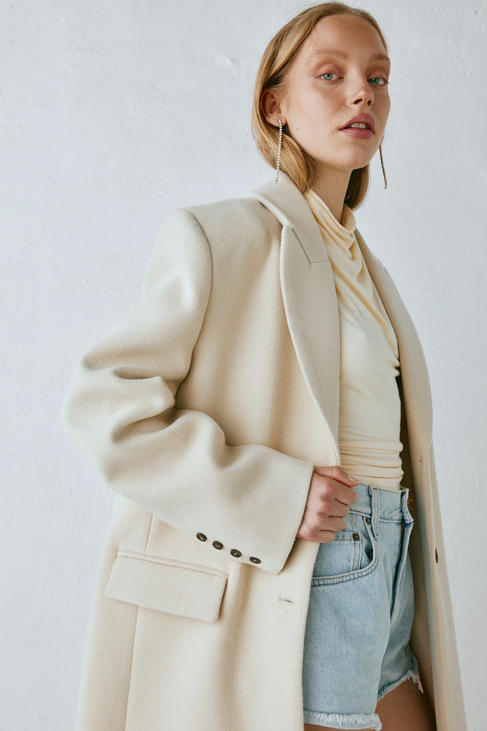 Dua Trench Coat Cream - Image 7