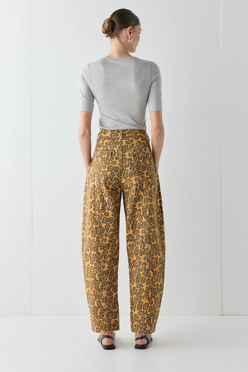 Dylan Barrel Denim Jeans Leopard - Image 7
