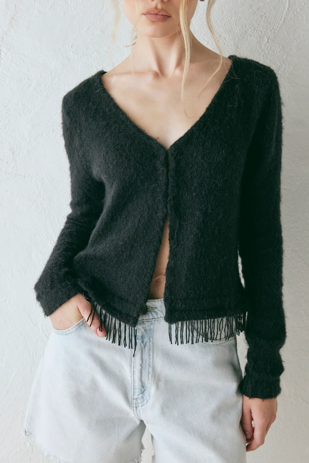 Edie Knit Cardigan Black - Image 2