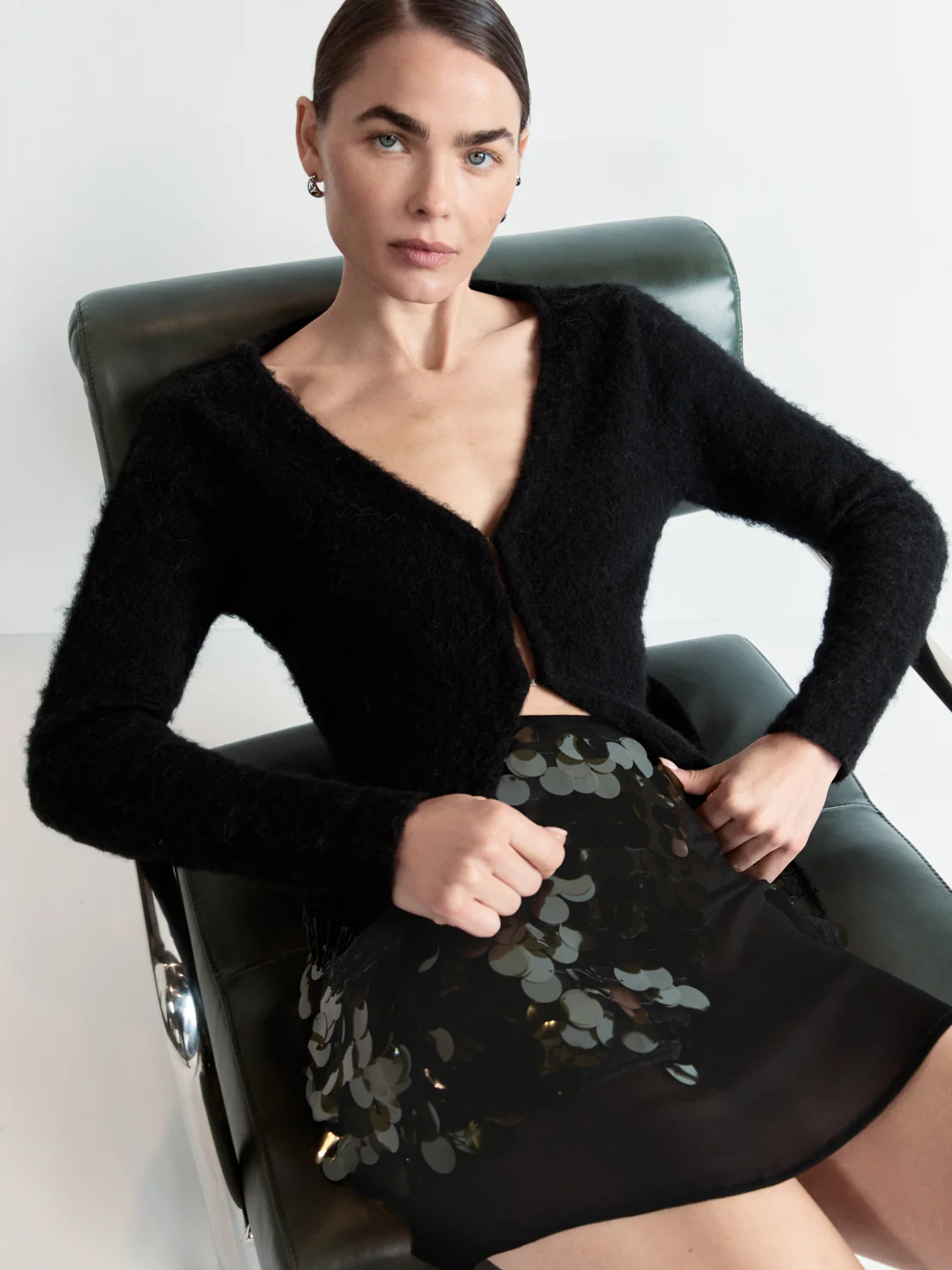 Edie Knit Cardigan Black - Image 7